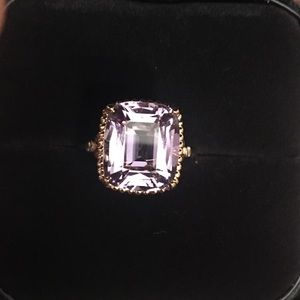 Tiffany and Co Amethyst Rose Gold Diamond ring